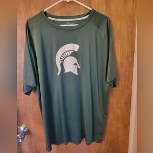 Champion Men's Green Tee with Spartan Emblem